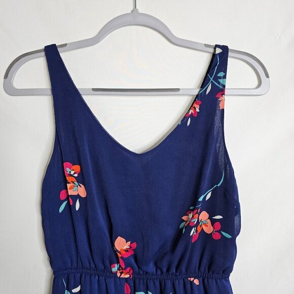 OLD NAVY Floral Dress NAVY BLUE Pink & Red Floral size S Feminine Colorful Cute - Picture 3 of 6